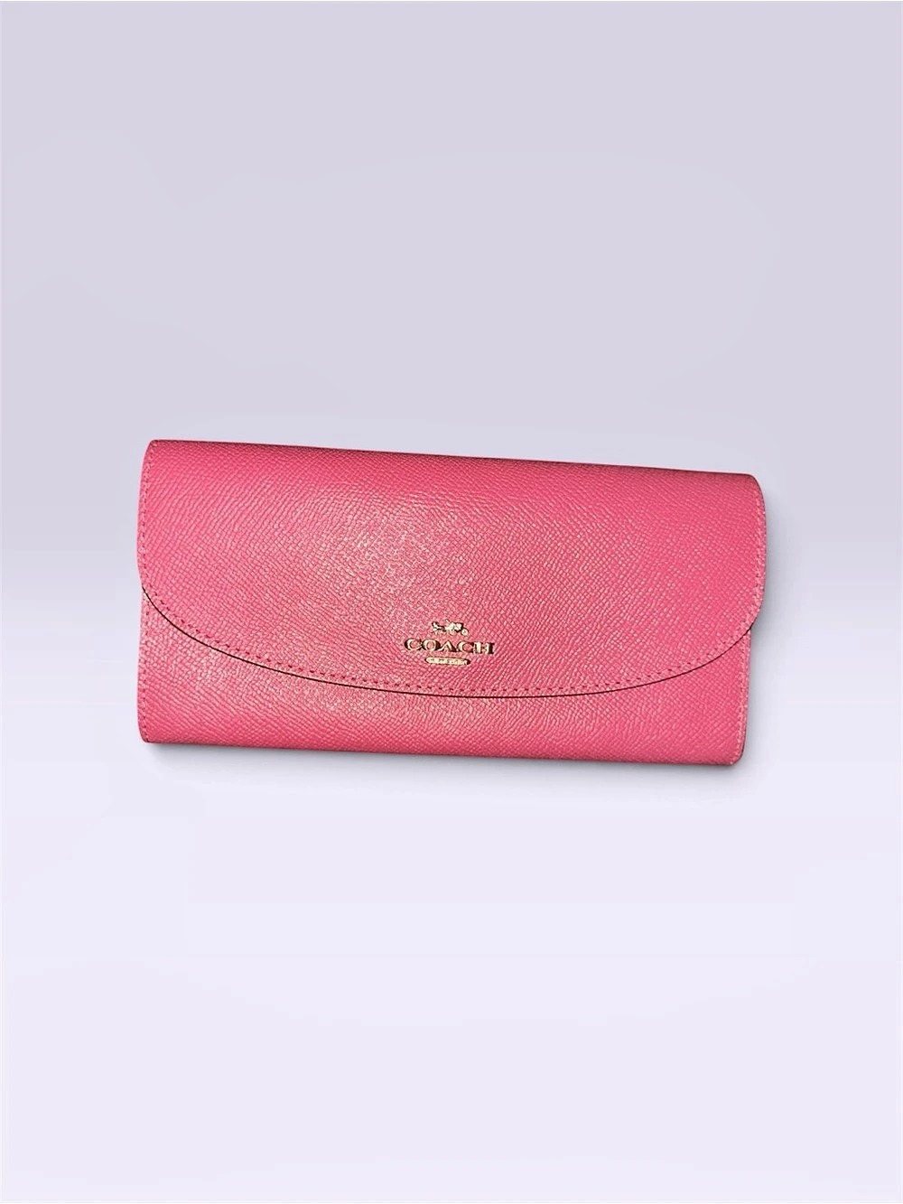 Coach Crossgrain Leather Slim Envelope Wallet Pink